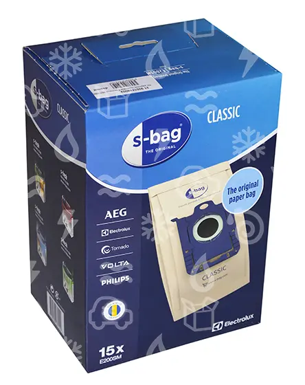 sada papírových sáčku ELECTROLUX E200M, S-bag, balení 15 ks